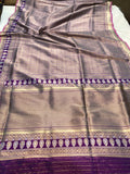 Purple Banarasi Handloom Jamawar Tanchui Katan Silk Saree - Aura Benaras