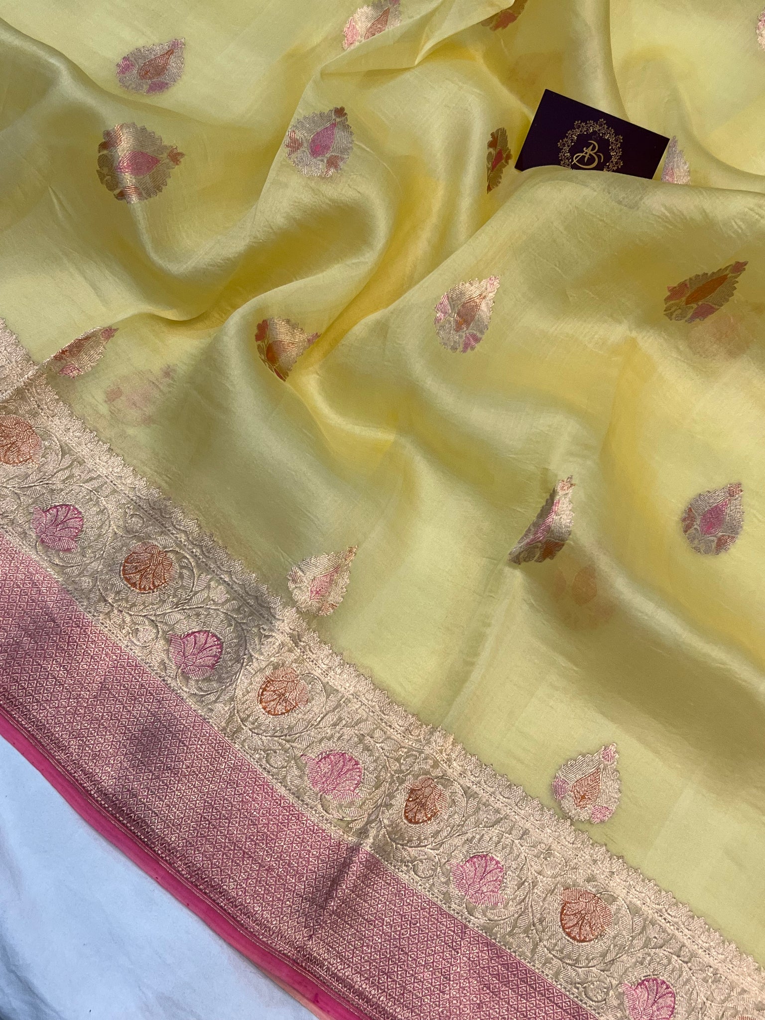 Pure Kora Silk Handloom Banarasi Saree – The Crafts Banaras