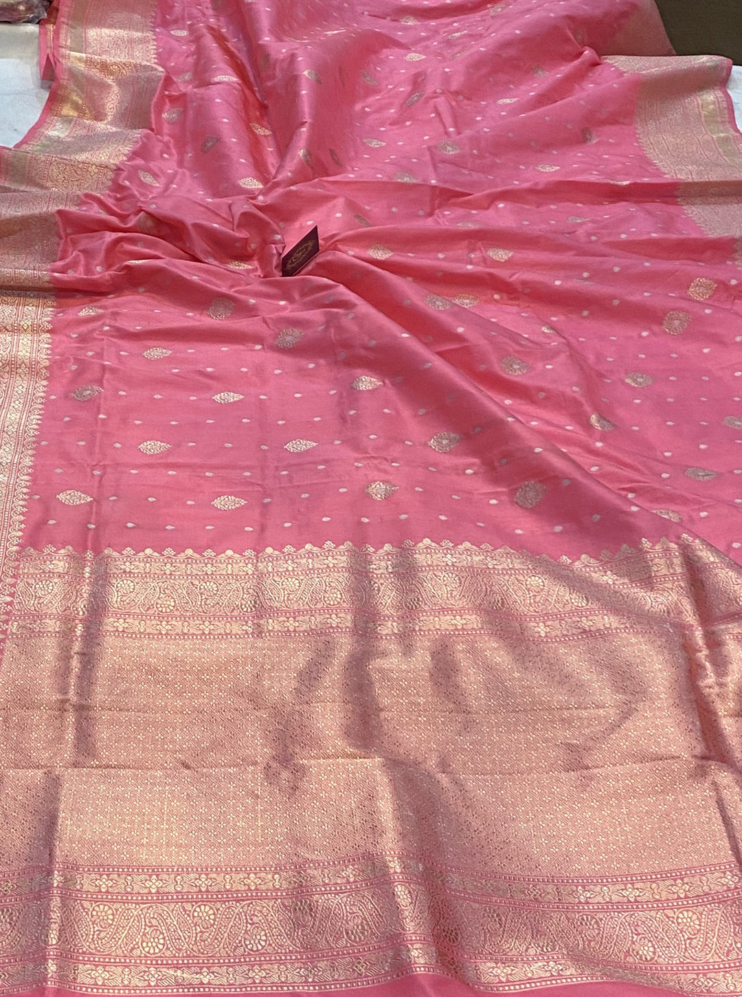 Baby Pink Pure Banarasi Handloom Katan Silk Saree