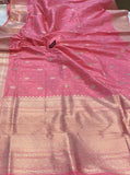 Baby Pink Pure Banarasi Handloom Katan Silk Saree