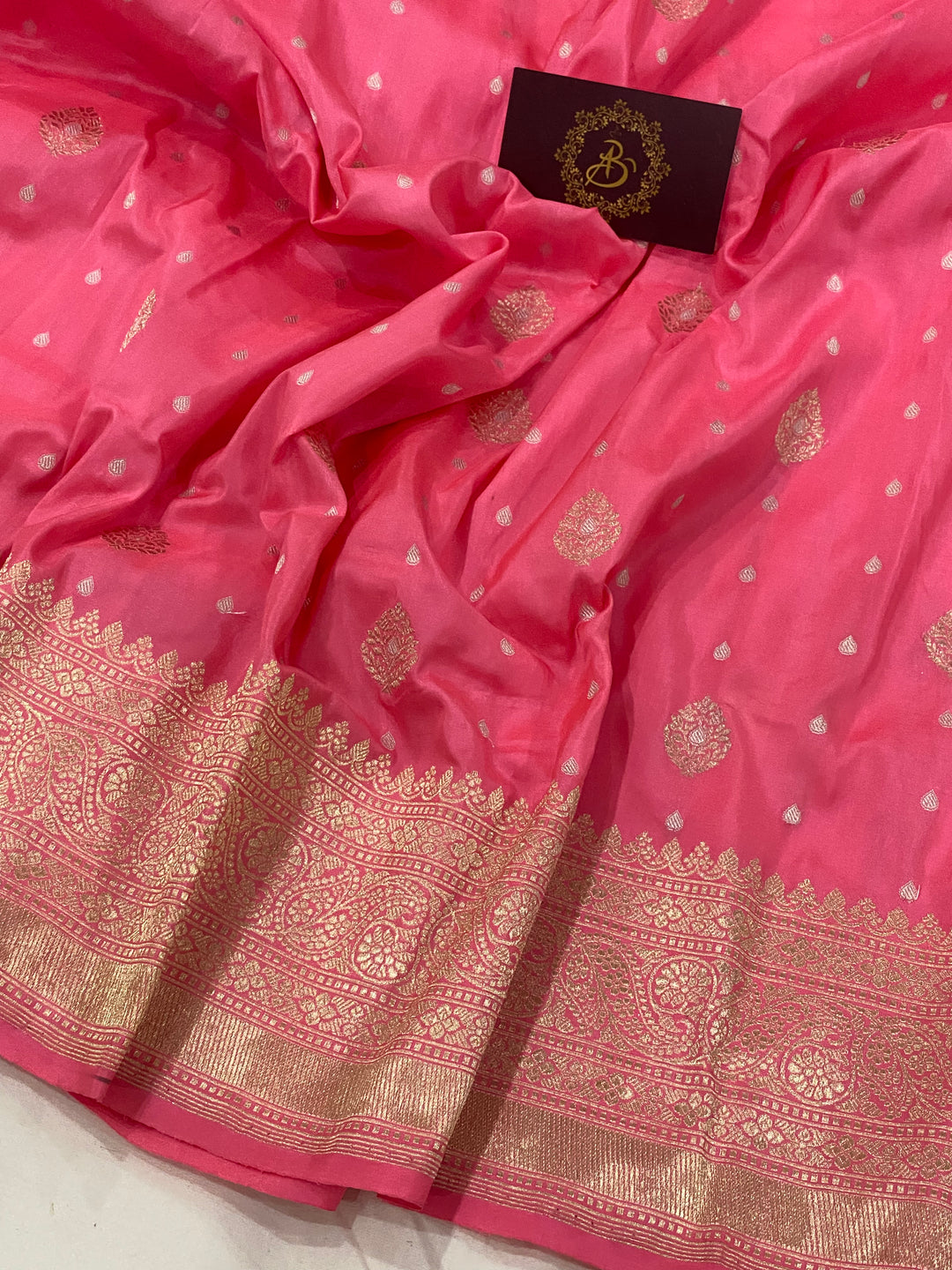 Baby Pink Pure Banarasi Handloom Katan Silk Saree