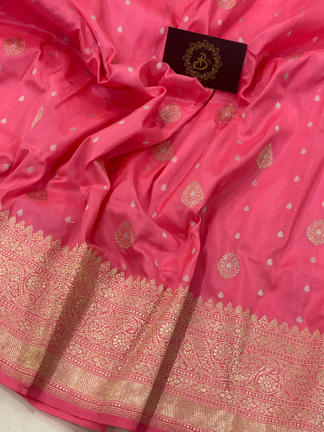 Baby Pink Pure Banarasi Handloom Katan Silk Saree