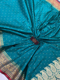 Rama Green Banarasi Handloom Soft Silk Saree - Aura Benaras
