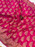 Rani Pink Pure Banarasi Khaddi Georgette Saree - Aura Benaras