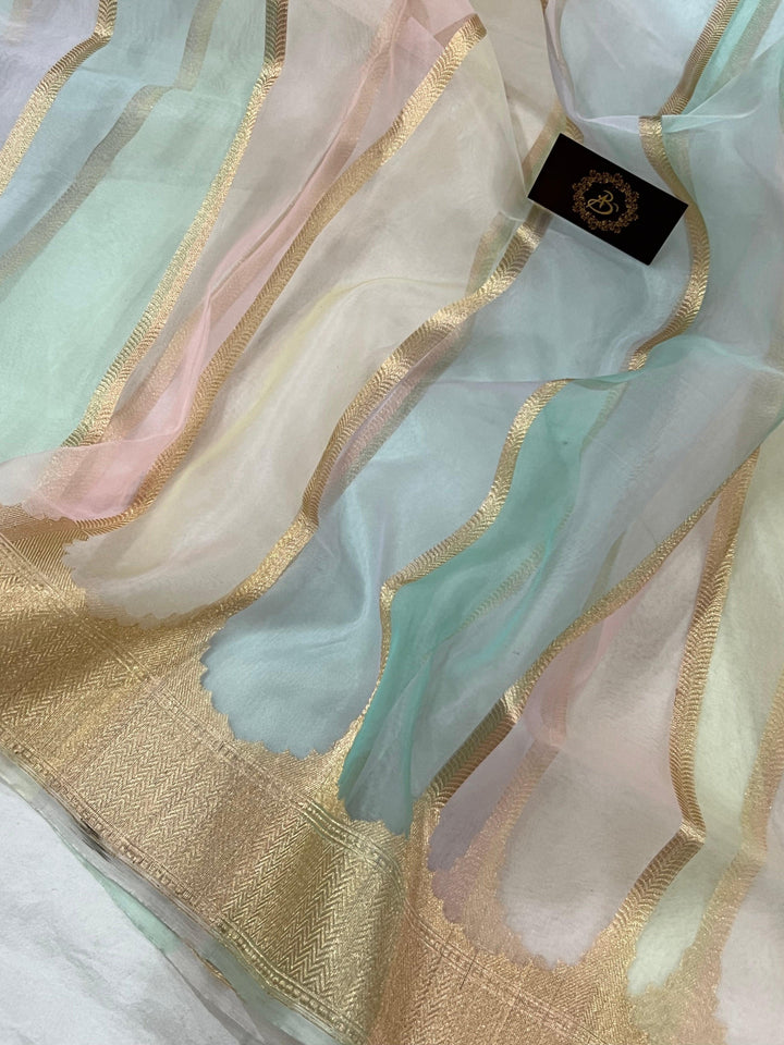 Rangkaat Pure Banarasi Handloom Kora Silk Saree - Aura Benaras
