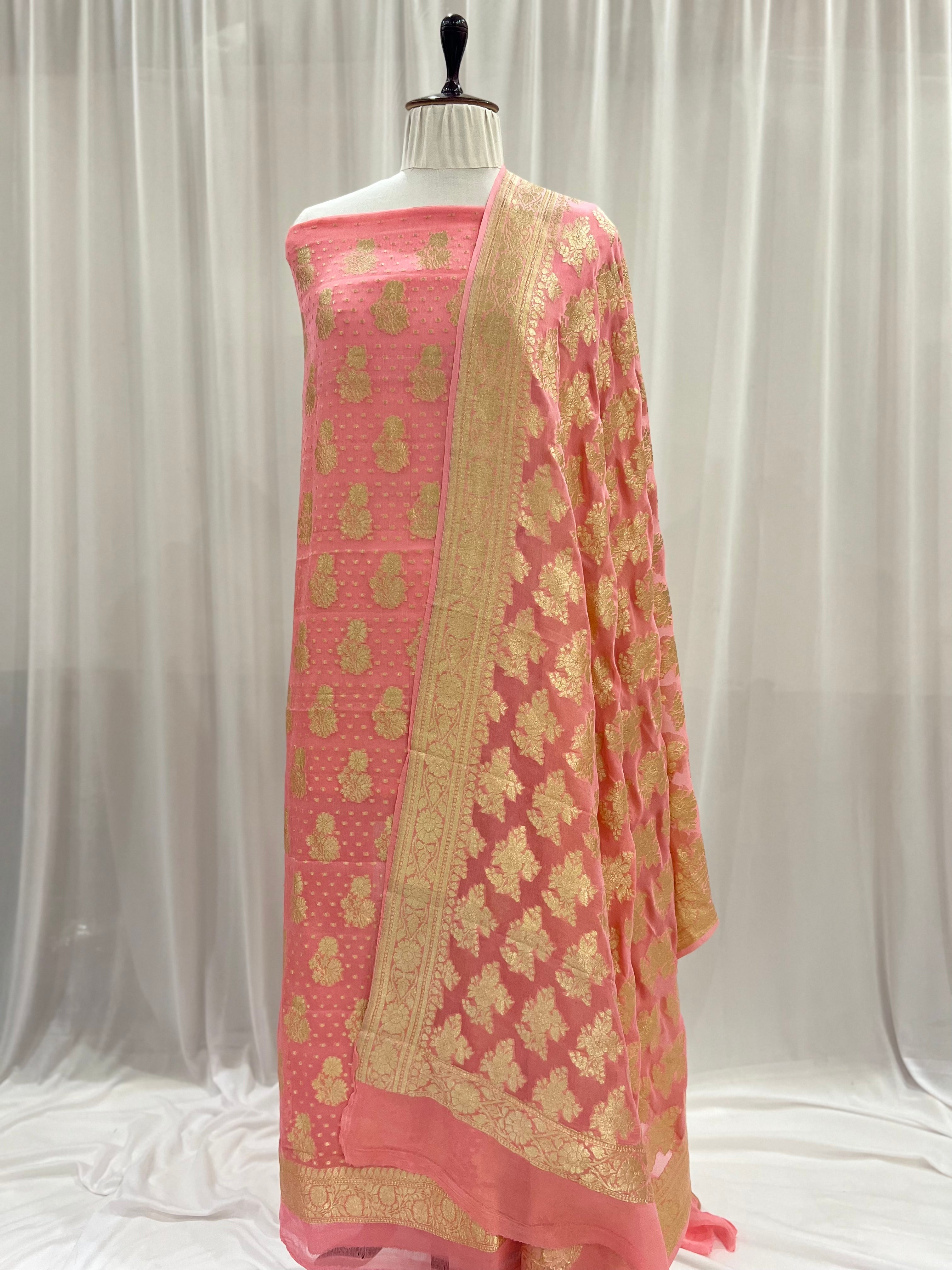 A-line Self Design Banarasi Silk Designer Festive Wear Salwar Suit,  Unstitched at Rs 500/piece in Surat