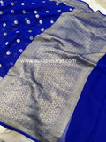 Royal Blue Banarasi Handloom Khaddi Georgette Saree