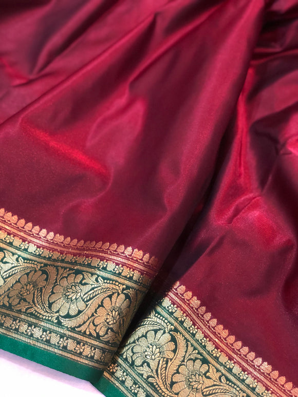 New gorgeous look soft silk saree maroon – Ethnicgarment
