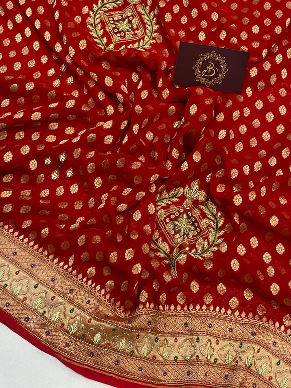 Body Designed Banarasi BRIDE saree with hvy stone work, 6.3 m (with blouse  piece) at Rs 1900 in Jagatsinghapur