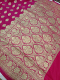 Rani Banarasi Handloom Satin Silk Saree - Aura Benaras