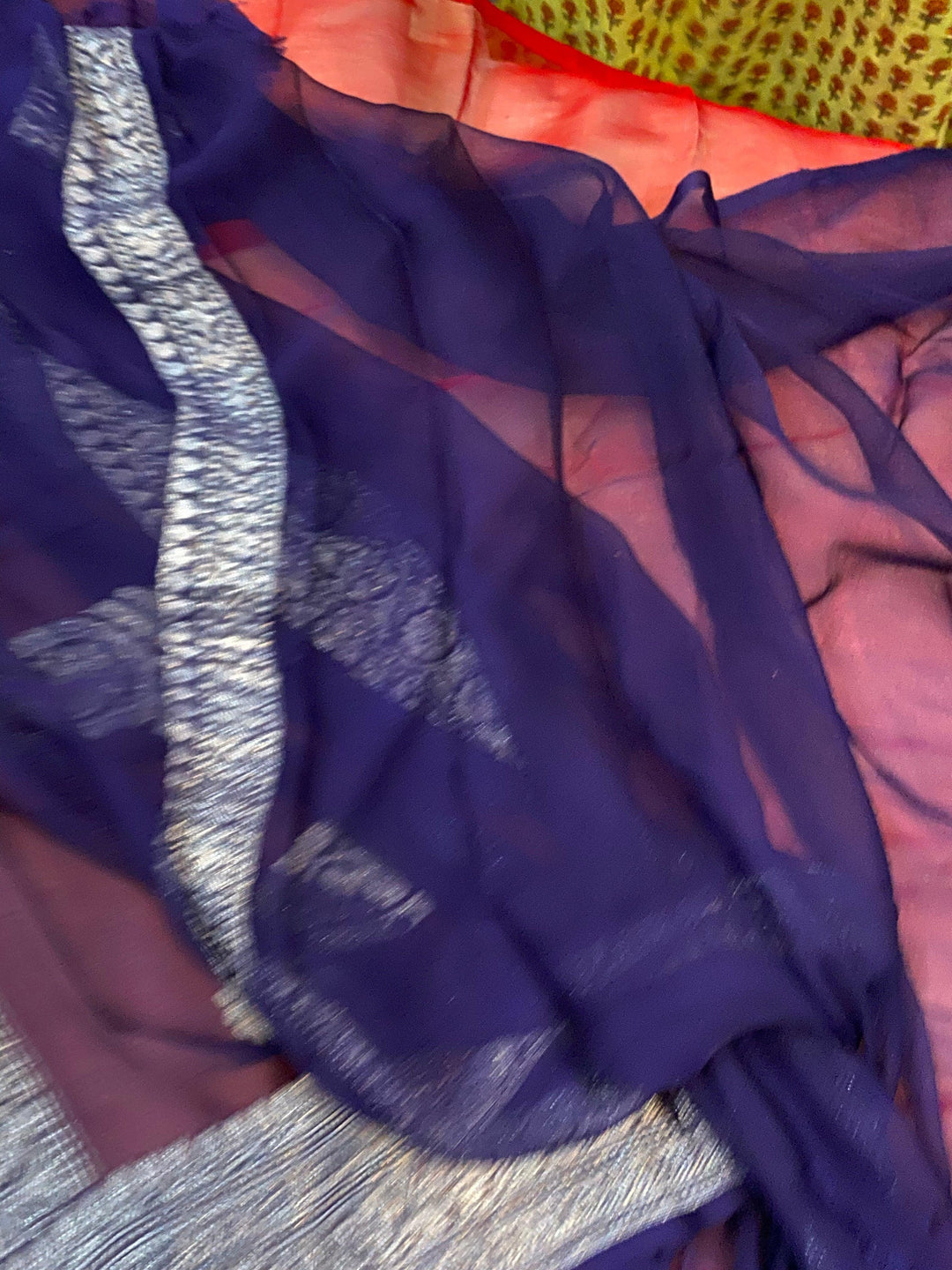 Red Khaddi Chiffon Banarasi Handloom Saree - Aura Benaras