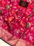 Hot Pink Meenakari Handloom Pure Katan Silk Saree - Aura Benaras