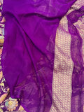 Purple Rangkaat Banarasi Khaddi Georgette Saree - Aura Benaras