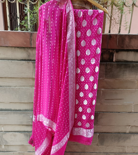 Pink Pure Handwoven Khaddi Georgette Suit