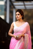 Pink Khaddi Chiffon Banarasi Handloom Saree