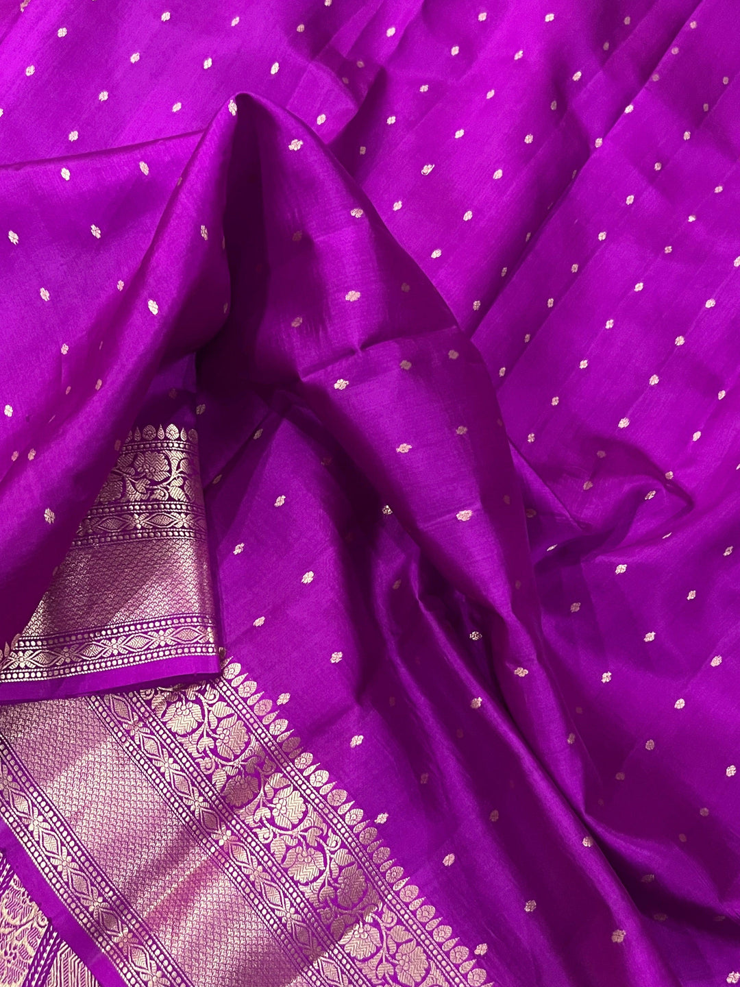 Purple Pure Banarasi Handloom Silk Saree - Aura Benaras