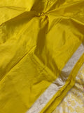 Yellow Banarasi Handloom Katan Silk Saree - Aura Benaras