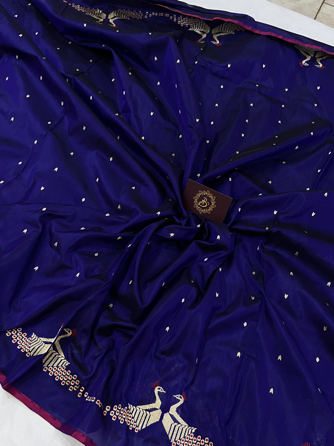 Purple Banarasi Handloom Katan Silk Saree - Aura Benaras