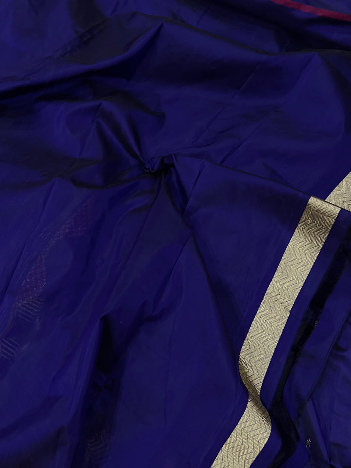 Purple Banarasi Handloom Katan Silk Saree - Aura Benaras