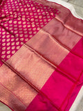 Rani Pink Pure Banarasi Handloom Katan Silk Saree - Aura Benaras