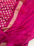 Rani Pink Pure Banarasi Handloom Katan Silk Saree - Aura BenarasRani Pink Pure Banarasi Handloom Katan Silk Saree - Aura Benaras