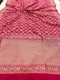 Rani Pink Kadwa Jaal Pure Banarasi Handloom Katan Silk Saree - Aura Benaras
