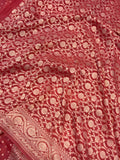 Onion Pure Banarasi Khaddi Crepe Silk Saree - Aura Benaras
