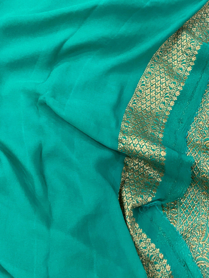 Rani Pure Banarasi Khaddi Georgette Saree - Aura Benaras