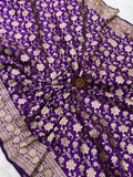 Purple Pure Banarasi Handloom Katan Silk Saree - Aura Benaras