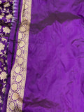 Purple Pure Banarasi Handloom Katan Silk Saree - Aura Benaras