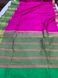 Pink Banarasi Handloom Art Silk Saree - Aura Benaras