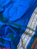 Royal Blue Meenakari Banarasi Handloom Katan Silk Saree - Aura Benaras