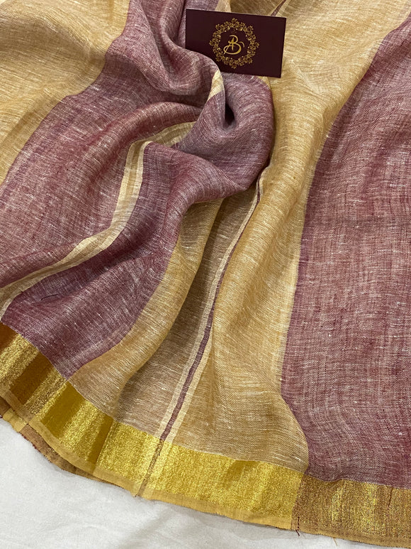 Banarasi Handloom Pure Linen Silk Saree