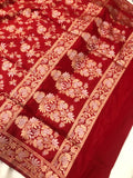 Red Sona Roopa Banarasi Handloom Pure Katan Silk Saree - Aura Benaras