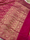 Pink Banarasi Handloom Pure Katan Silk Saree - Aura Benaras