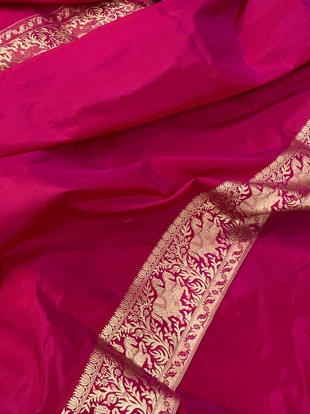 Pink Banarasi Handloom Pure Katan Silk Saree - Aura Benaras