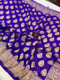 Purple Pure Banarasi Khaddi Georgette Saree