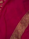 Rani Pink Khaddi Georgette Banarasi Handloom Saree - Aura Benaras