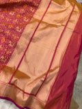 Peach Ghatchola Banarasi Handloom Pure Katan Silk Saree - Aura Benaras