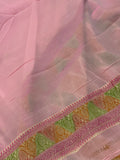 Pre Order :: Baby Pink Rangkaat Banarasi Khaddi Georgette Saree