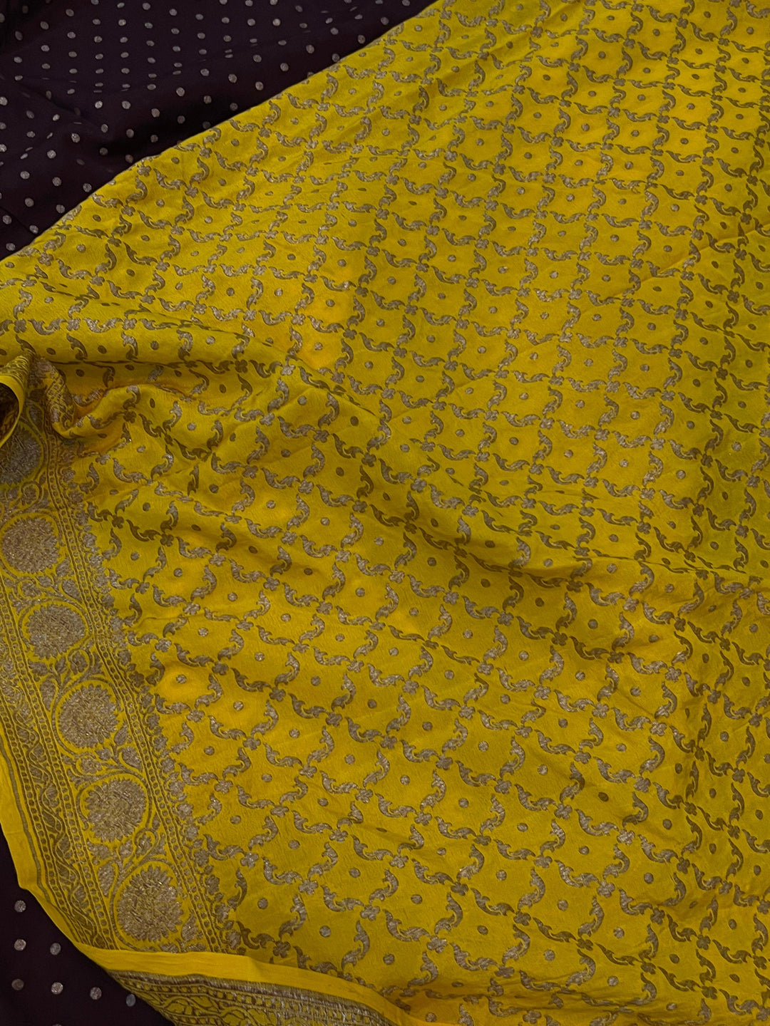 Coffee Brown Pure Banarasi Khaddi Crepe Silk Saree - Aura Benaras