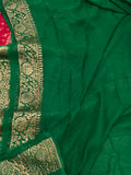 Red Pure Khaddi Georgette Banarasi Handloom Saree - Aura Benaras