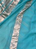 Turquoise Blue Banarasi Handloom Pure Khaddi Georgette Saree - Aura Benaras