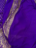 Purple Pure Banarasi Khaddi Georgette Saree