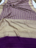 Purple Banarasi Pure Khaddi Georgette Saree - Aura Benaras