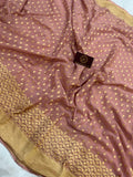 Old Rose Pure Banarasi Handloom Georgette Saree - Aura Benaras