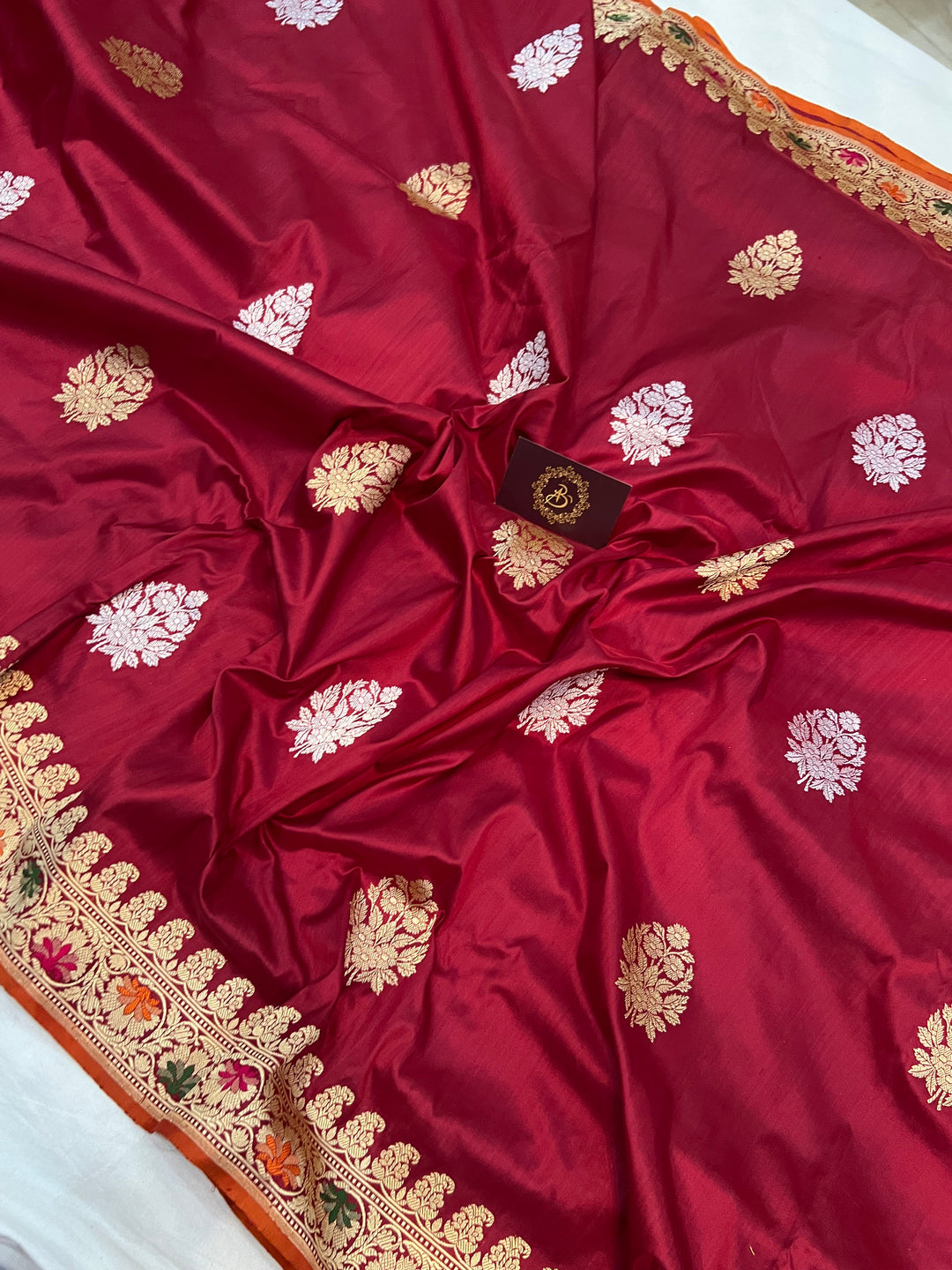 Maroon Kadhua Banarasi Handloom Katan Silk Saree - Aura Benaras