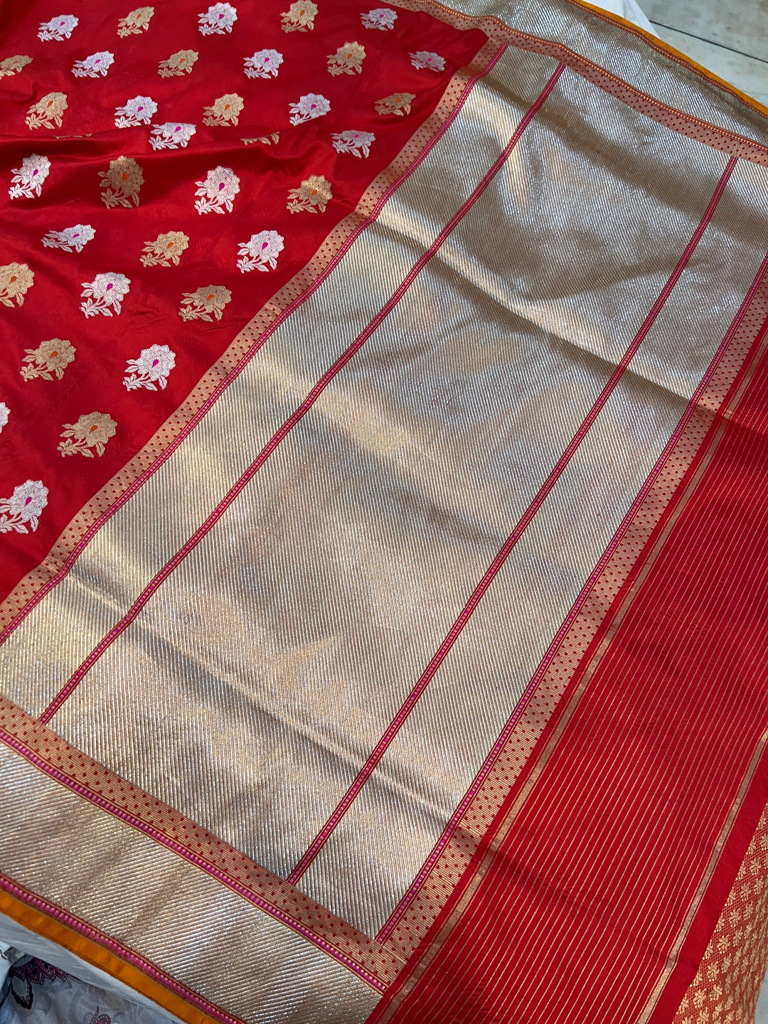Red Kadhua Banarasi Handloom Katan Silk Saree