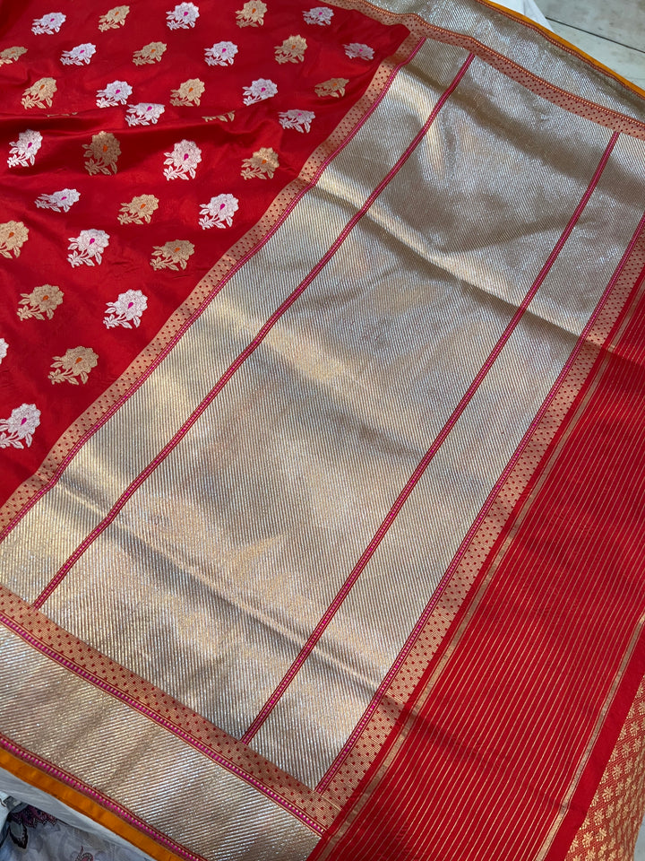 Red Kadhua Banarasi Handloom Katan Silk Saree