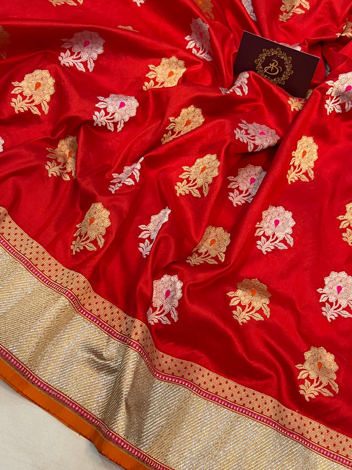 Red Kadhua Banarasi Handloom Katan Silk Saree